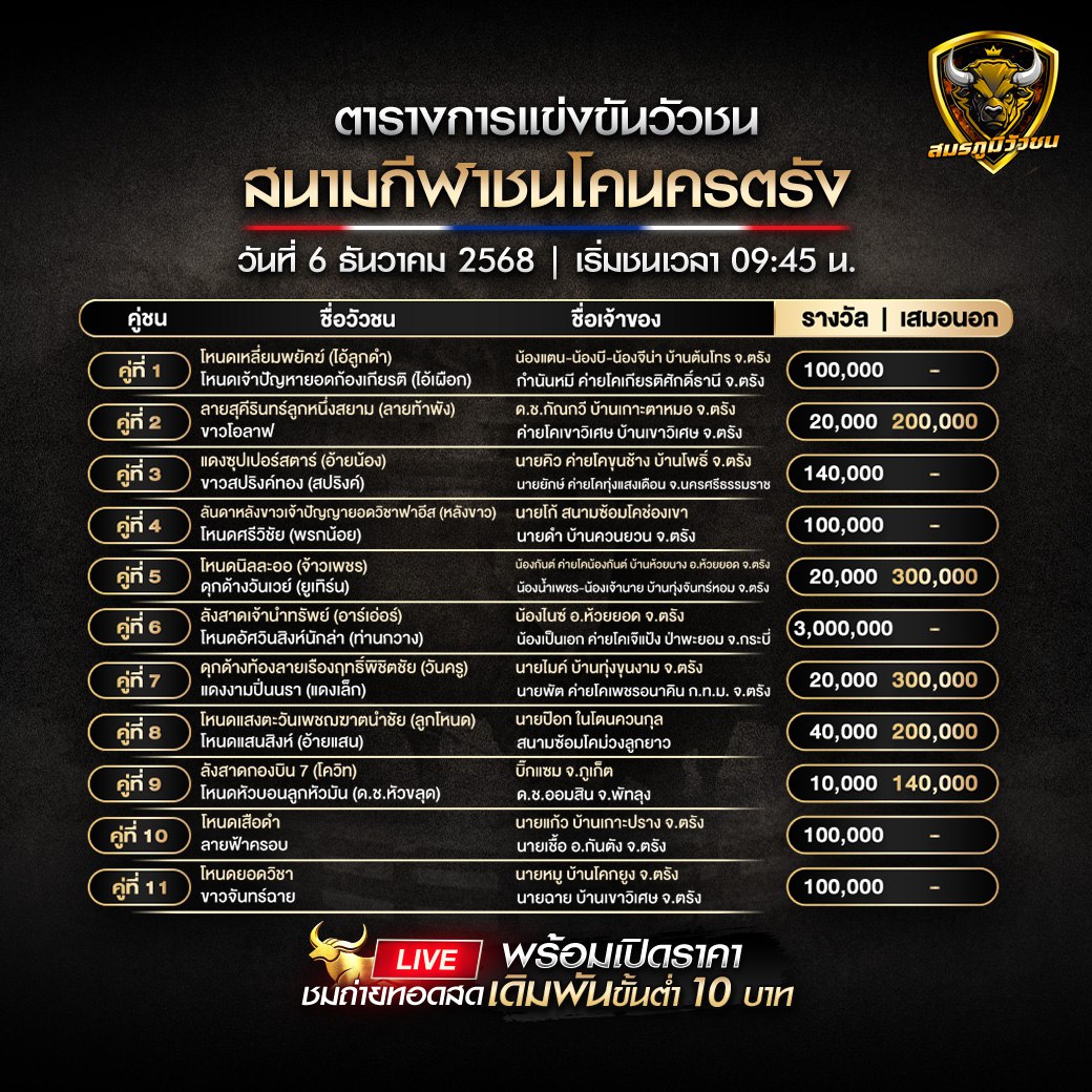 สนามกีฬาชนโคนครตรัง 06.12.68